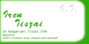 iren tiszai business card